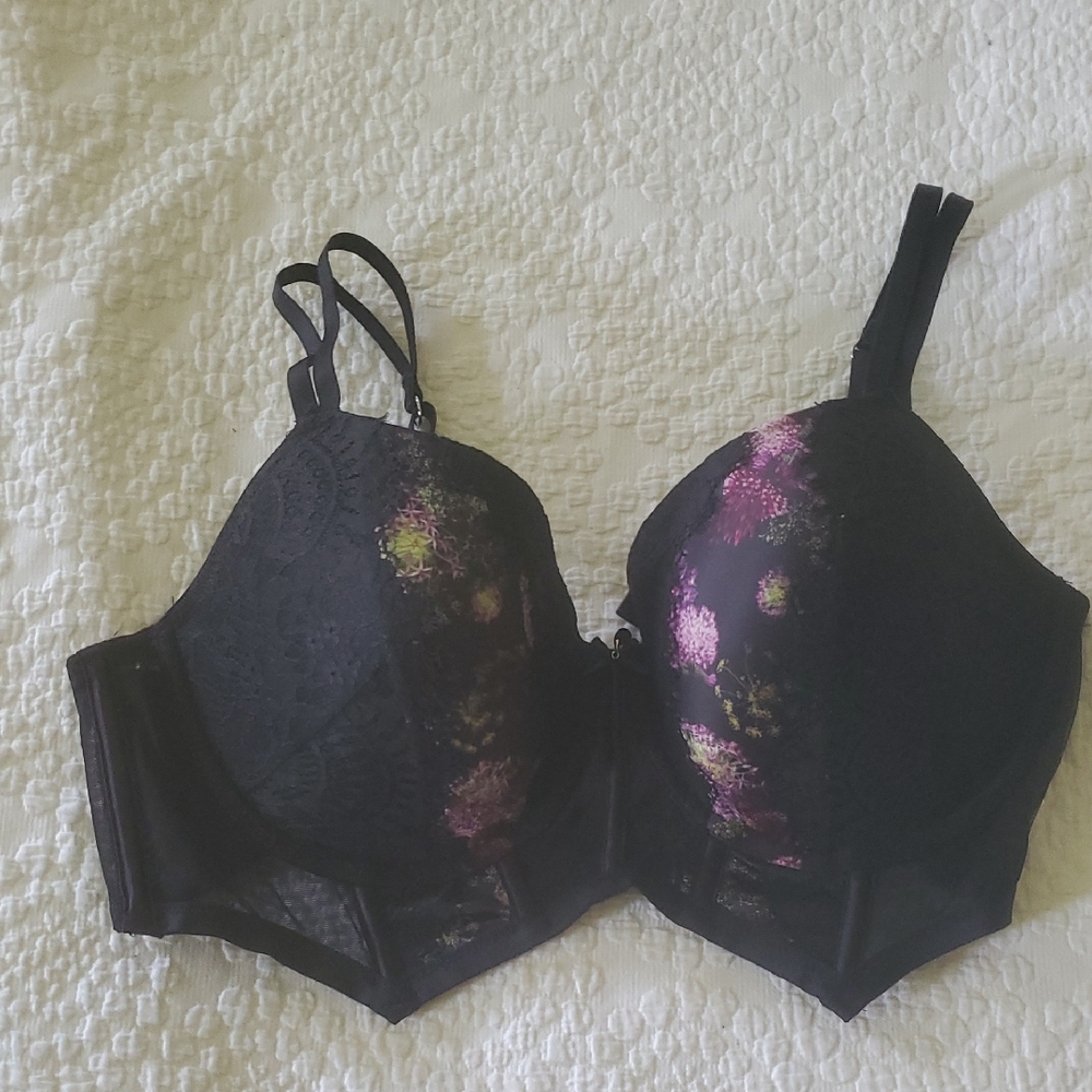 HUNKEMOLLER AMELIE PADDED UNDERWIRED LONGLINE BRA /34DDF,CAVIAR BLACK - Picture 4 of 11